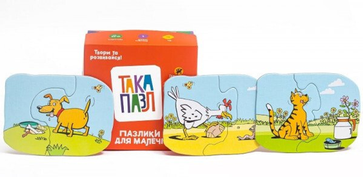 Гра розвиткова "Така Пазл" пазлики для малечі (песик, котик, курочка), 190001-UA 2