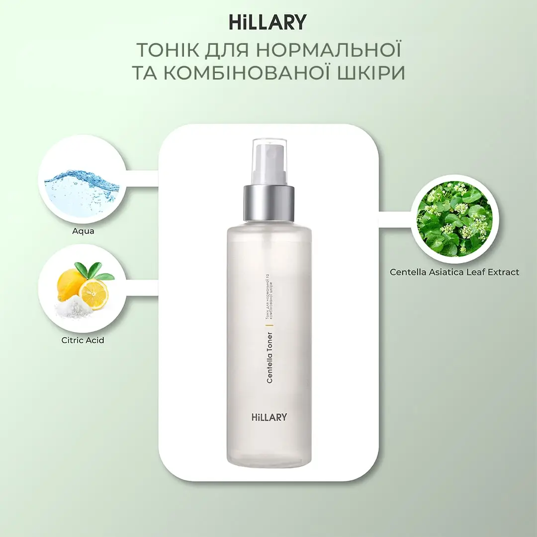 Тонік для нормальної та комбінованої шкіри Hillary Centella Toner, 200 мл, HI-08-922 3
