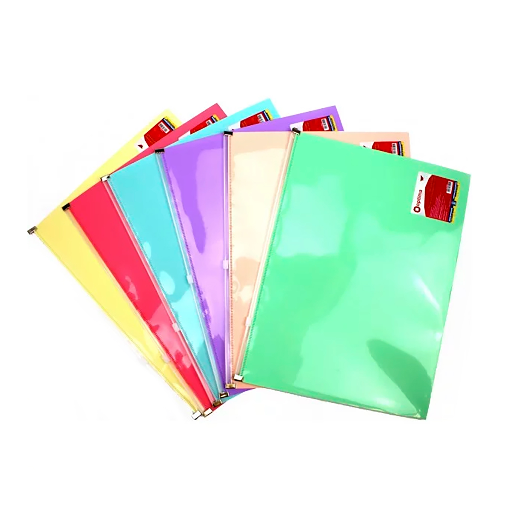 Папка пластиковая А4, на молнии zip-lock, пастельная, ассорти, Optima, O35545