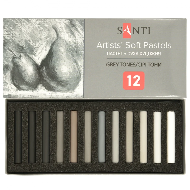 Пастель сухая "Grey Tones" 12 цв, Santi, 353698