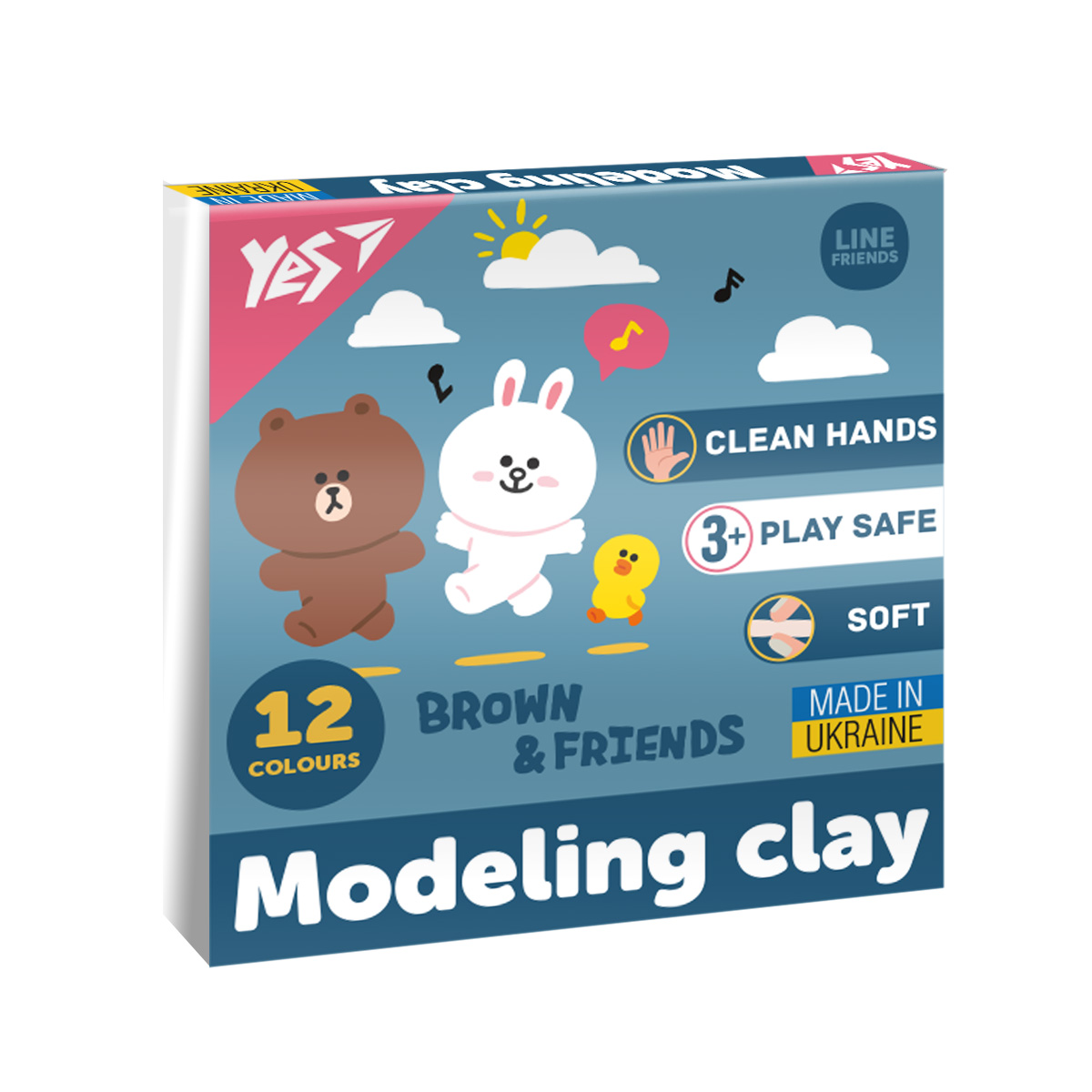 Пластилін 12 кол. "Line Friends" 240 г, 540670 Yes