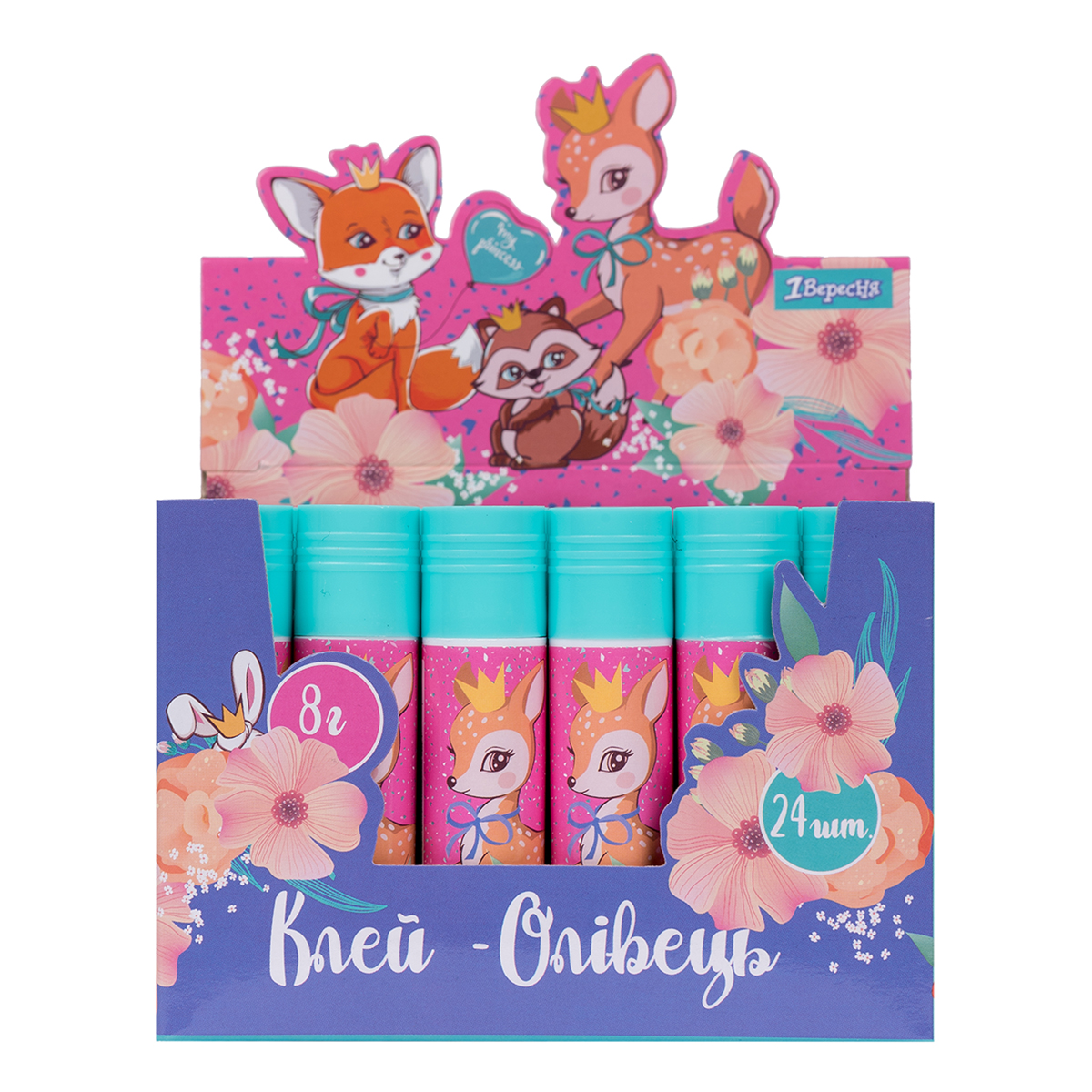 Клей-олівець PVA, 8 г "Forest princesses" 1Вересня, 320259 1