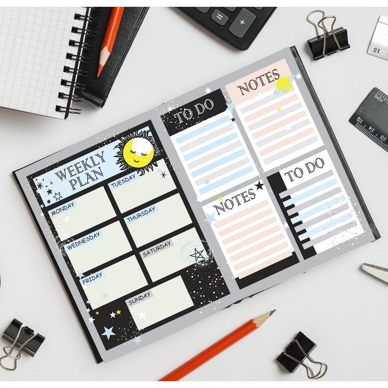 Щотижневик А5 128 стор. 80 г/м2 "Аrt weekly planner. Angel on the moon" (0150) 6