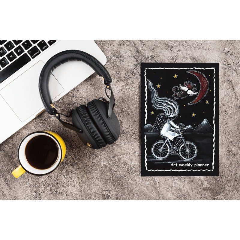 Щотижневик А5 128 стор. 80 г/м2 "Аrt weekly planner. Angel on the moon" (0150) 1