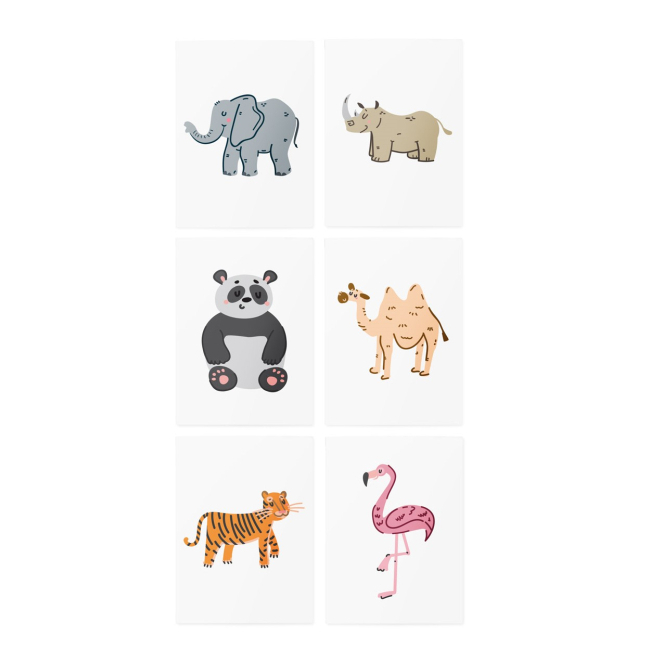 Временные татуировки с дополненной реальностью "Asian animals AR set", TATTon.me