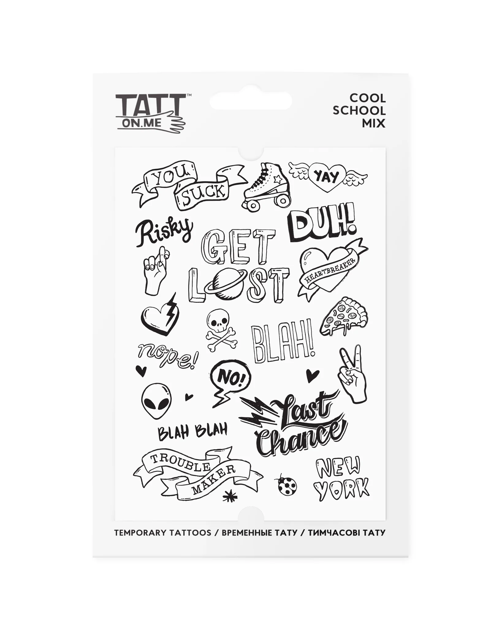 Временные тату "Cool School mix", TATTon.me