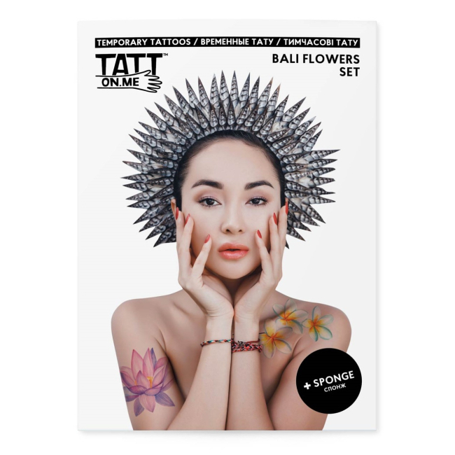 Тимчасові тату "Bali Flowers set", TATTon.me 1