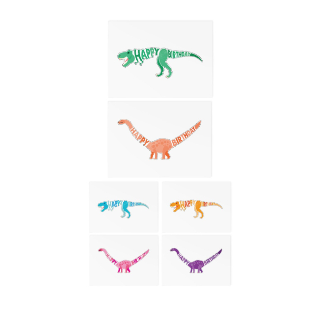 Тимчасові тату "Birthday Dinos set", TATTon.me