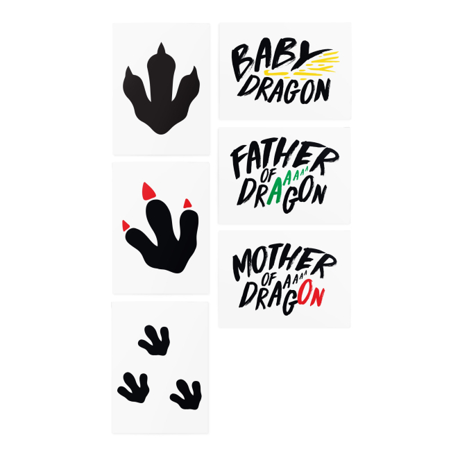 Тимчасові тату "Dragon Family set", TATTon.me