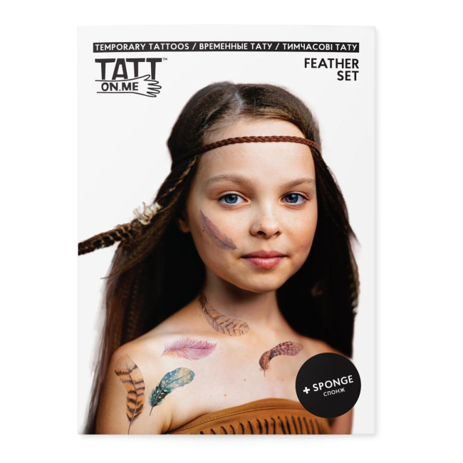 Тимчасові тату "Feather set", TATTon.me 1