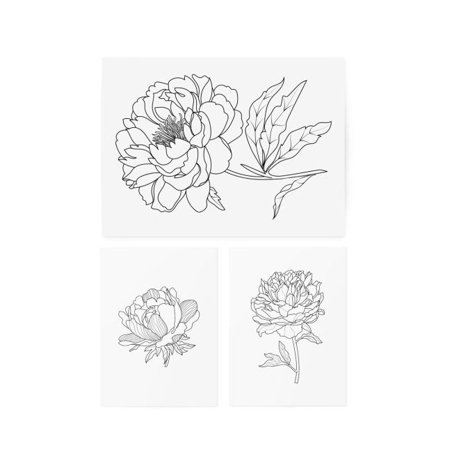 Тимчасові тату "Graphic Flowers set", TATTon.me