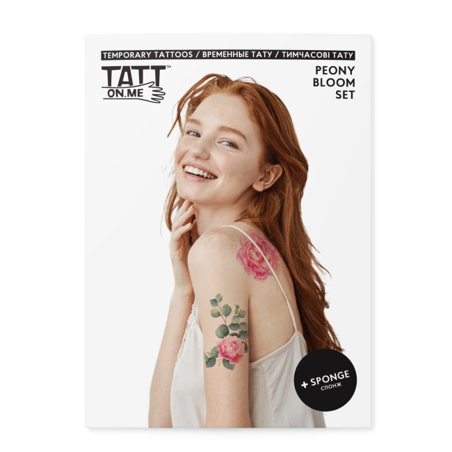 Временные тату "Peony Bloom set", TATTon.me 1