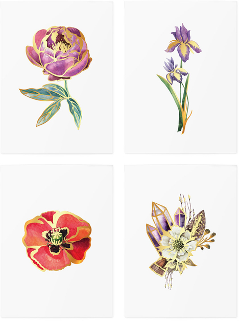 Тимчасові тату "Gold Bouquet set", TATTon.me