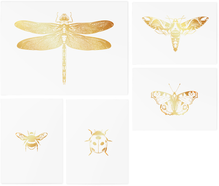 Временные тату "Gold Dragonfly set", TATTon.me