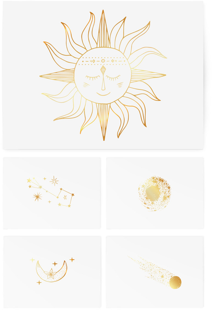 Временные тату "Gold Stars set", TATTon.me