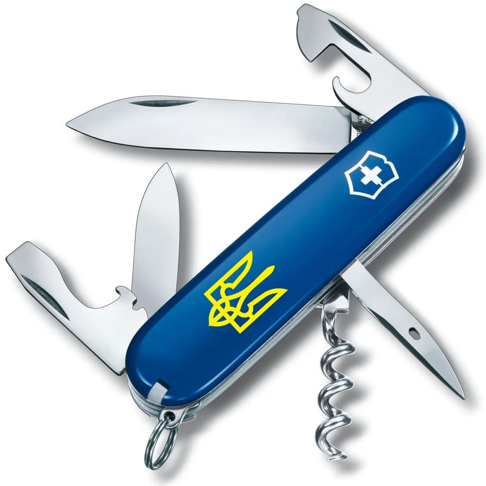 Ніж Victorinox Spartan Ukraine 91мм/12функ/син /Тризуб жовт. Vx13603.2_T0018u