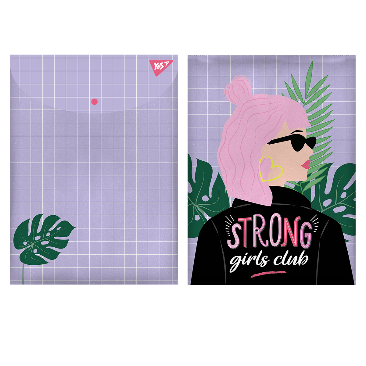 Папка-конверт на кнопке А4 "Strong Girl", 491883 Yes