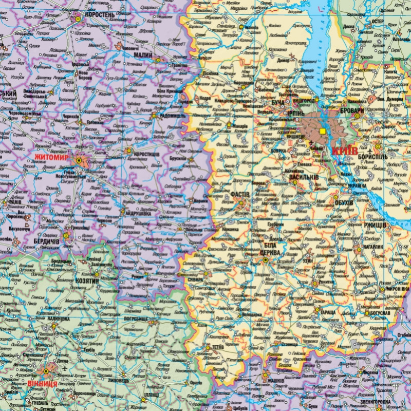 Карта Украины политическая 1:1 100 000, (у) 1659 1