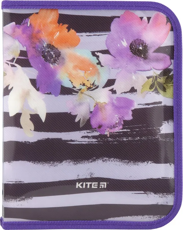 Папка об`ємна на блискавці, В5, Flowers, K18-203-2 1
