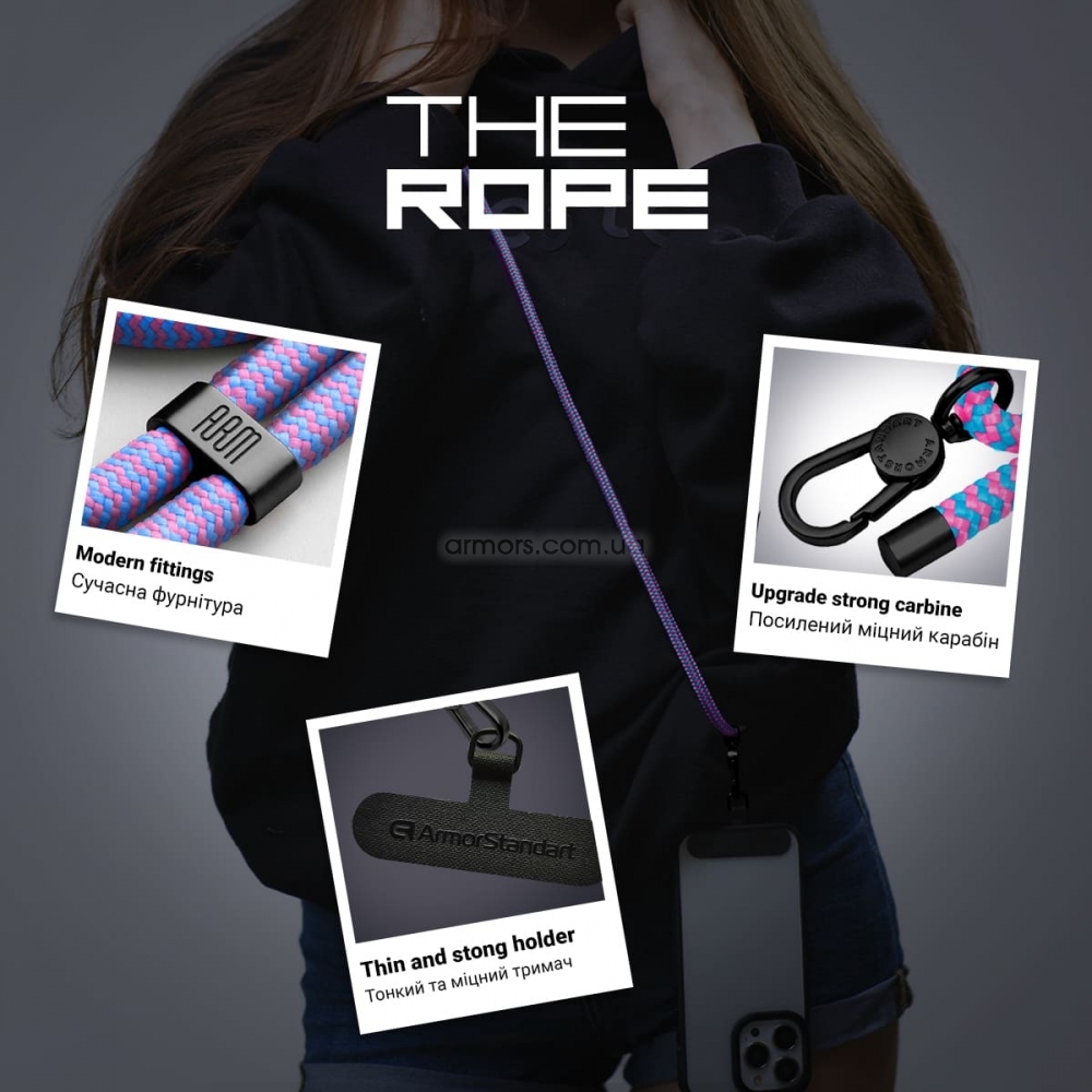Ремінець для смартфона ArmorStandart Rope Black Unicorn with Dark holder, ARM76095 3