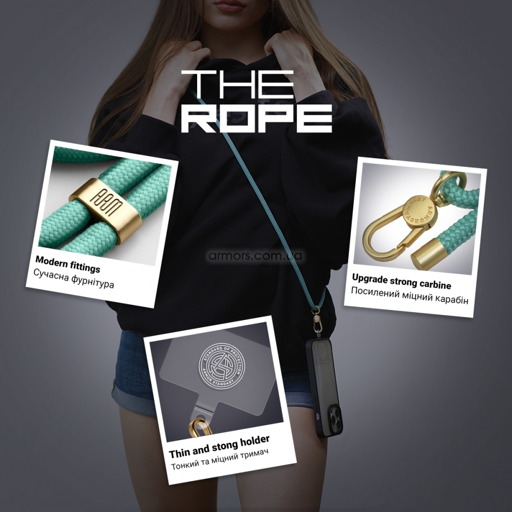 Ремінець для смартфона ArmorStandart Rope Gold Arctic with Clear holder, ARM67202 3