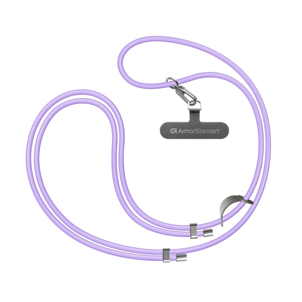 Ремінець для смартфона ArmorStandart Silicone Rope Titanium Violet with Grey holder, ARM76274 1
