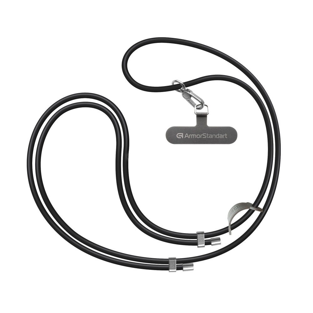 Ремешок для смартфона ArmorStandart Silicone Rope Titanium Black with Grey holder, ARM76273 1