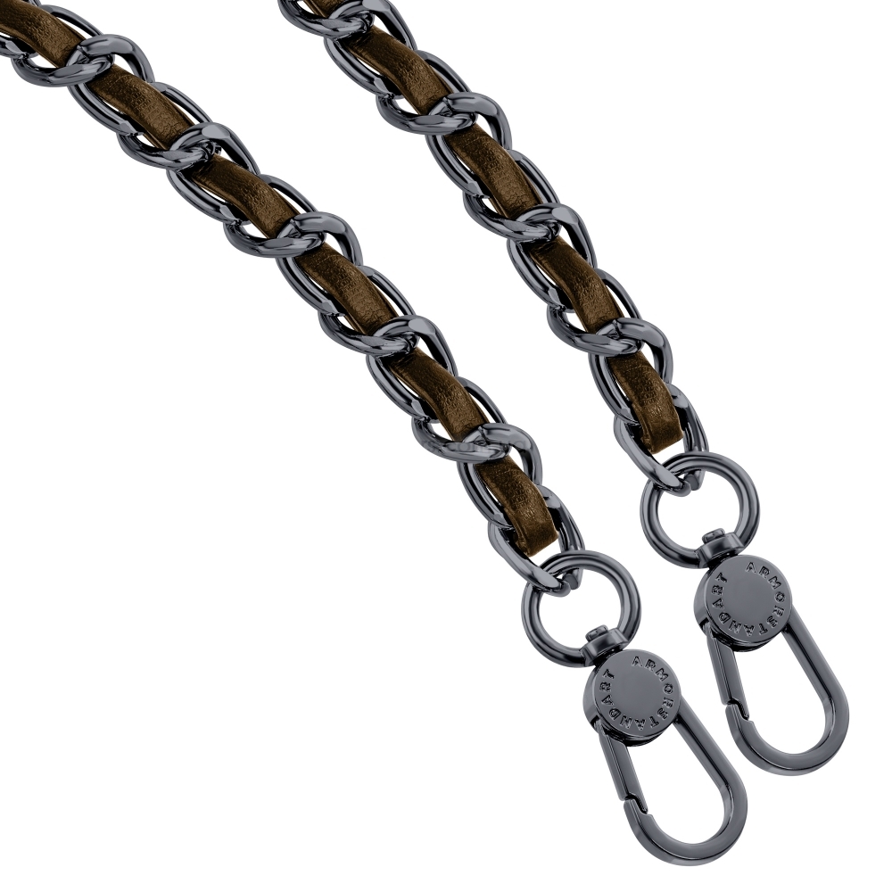 Ремешок для смартфона ArmorStandart Chain link Aged Ruthenium with Brown Leather, ARM77036 1