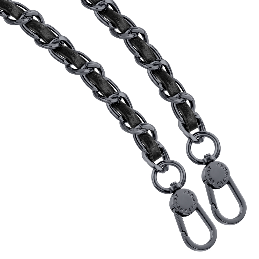 Ремешок для смартфона ArmorStandart Chain link Aged Ruthenium with Black Leather, ARM77035 1
