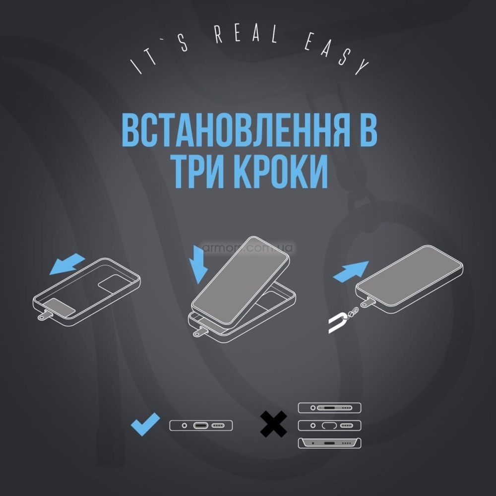 Ремешок для смартфона ArmorStandart Rope Titanium Grey with Clear holder, ARM76099 4