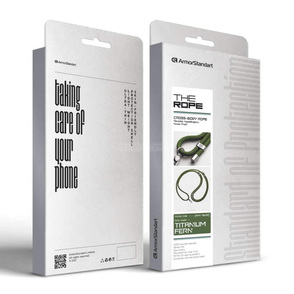 Ремешок для смартфона ArmorStandart Rope Titanium Fern with Clear holder, ARM76102 5