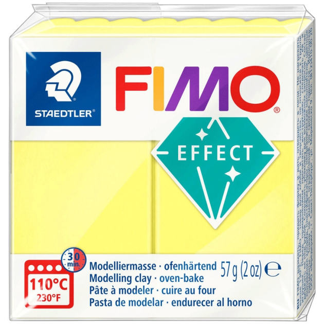 Пластика Effect, Желтая полупрозрачная, 57г, Fimo