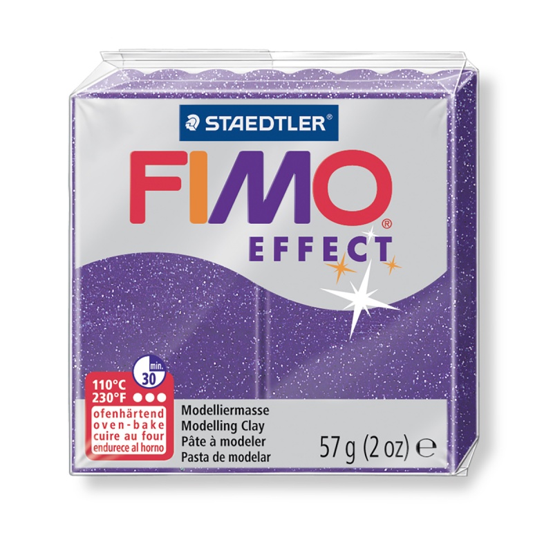 Пластика Effect, Фиолетовая с блестками, 57г, Fimo 1