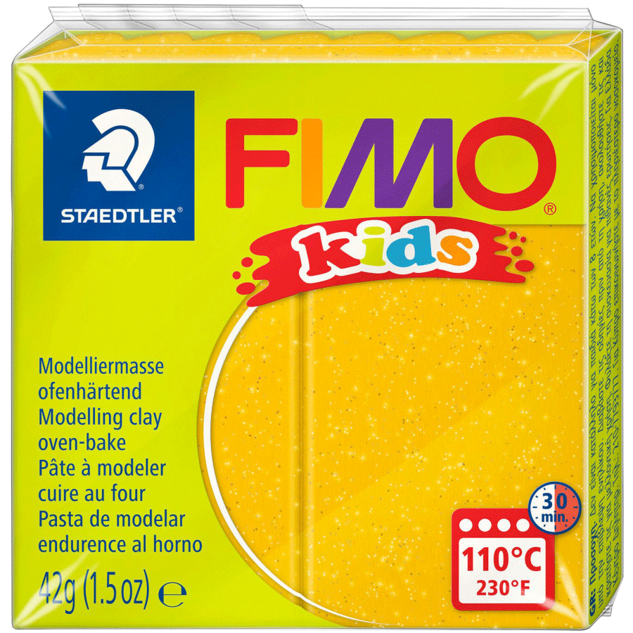 Пластика Fimo kids, золотая с блестками, 42 г