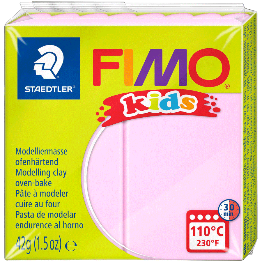 Пластика Fimo kids, рожева світла, 42 г