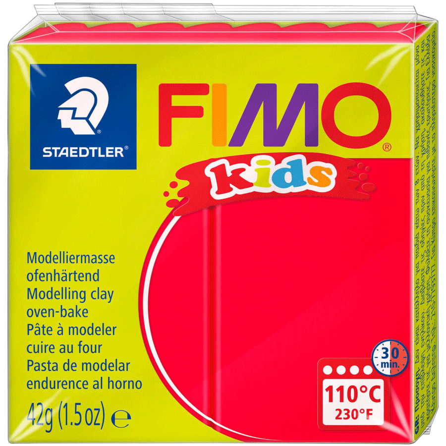 Пластика Fimo kids, красная, 42 г