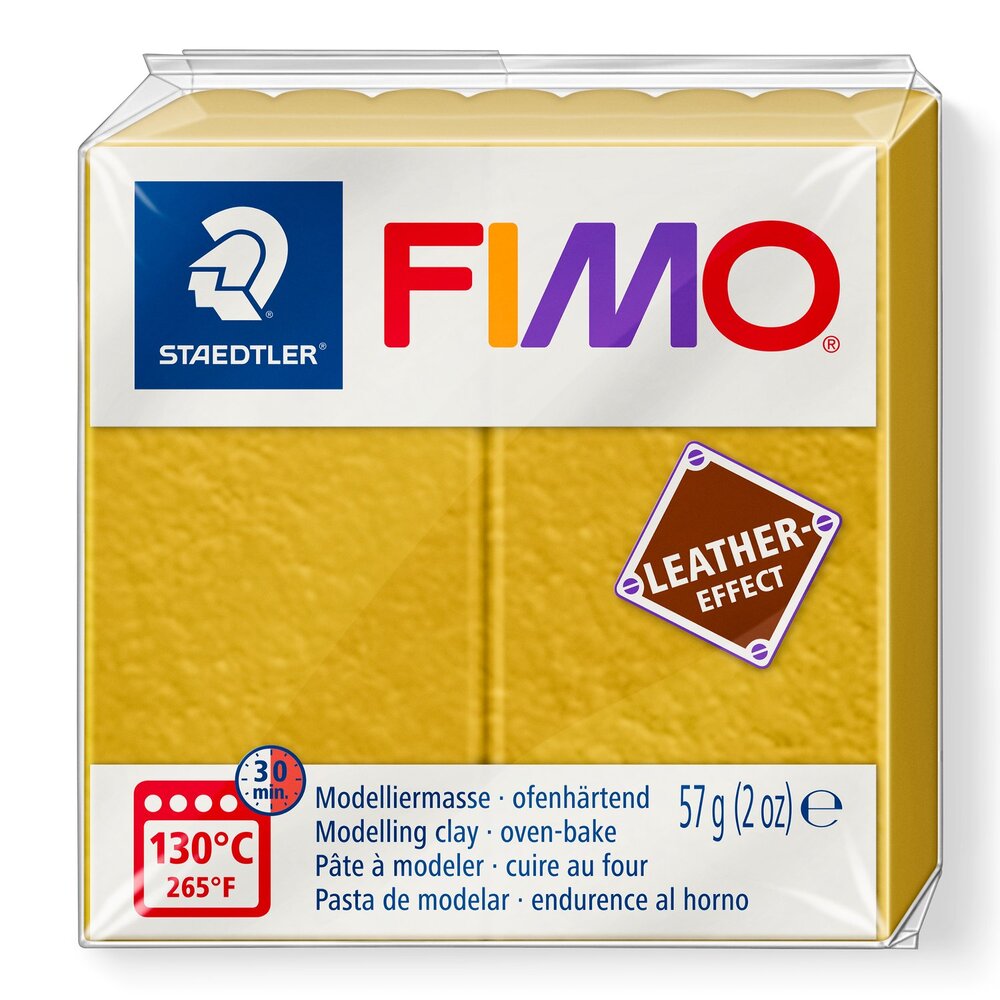 Пластика Leather-effect, Вохра, 57 г, Fimo