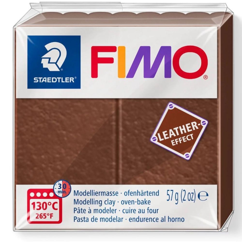 Пластика Leather-effect, Коричневая, 57 г, Fimo