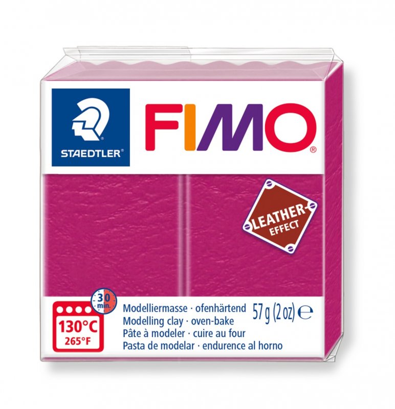 Пластика Leather-effect, Рожева, 57 г, Fimo