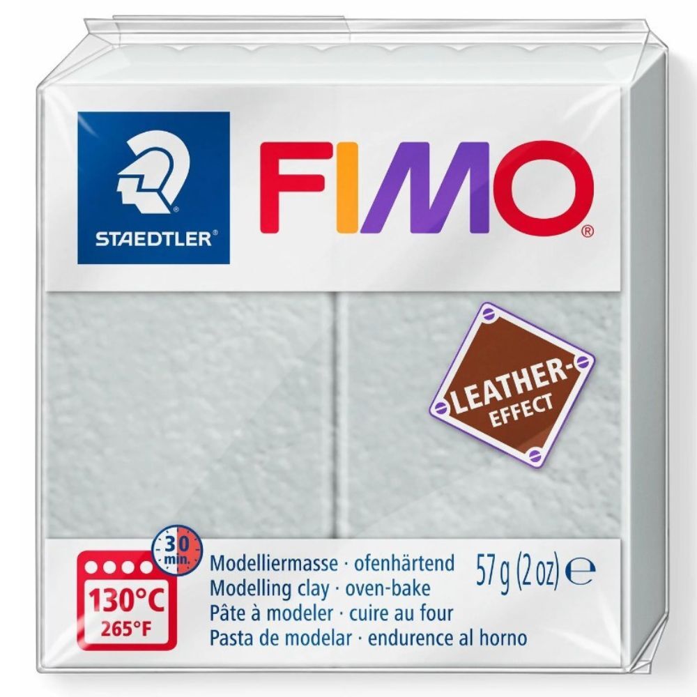 Пластика Leather-effect, Серая, 57 г, Fimo
