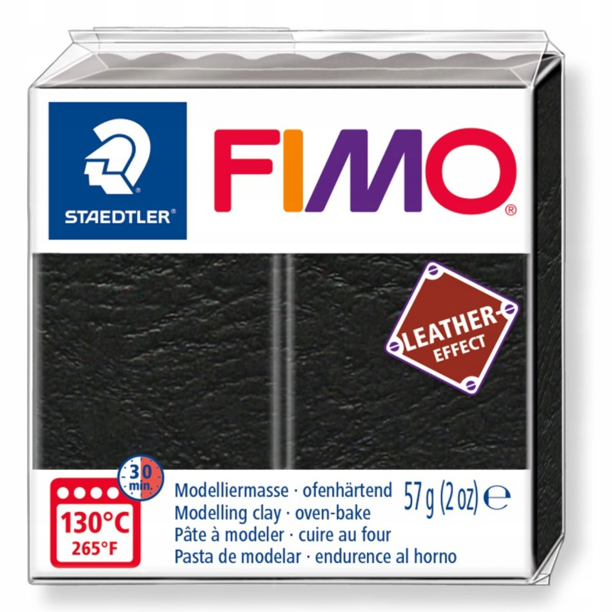 Пластика Leather-effect, Черная, 57 г, Fimo