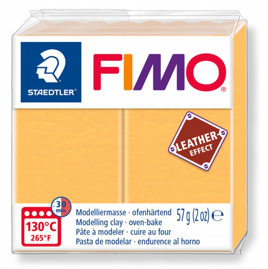 Пластика Leather-effect, Шафран желтый, 57 г, Fimo