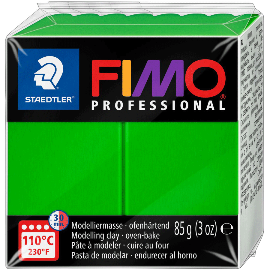 Пластика Professional, ярко-зеленая 85гр. Fimo