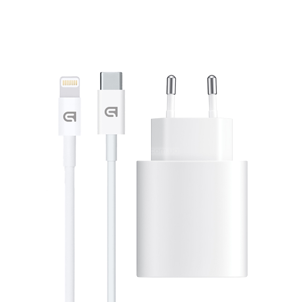 Зарядний пристрій ArmorStandart AMHJ83 20W USB-C White + кабель USB-C to Lightning, ARM77724