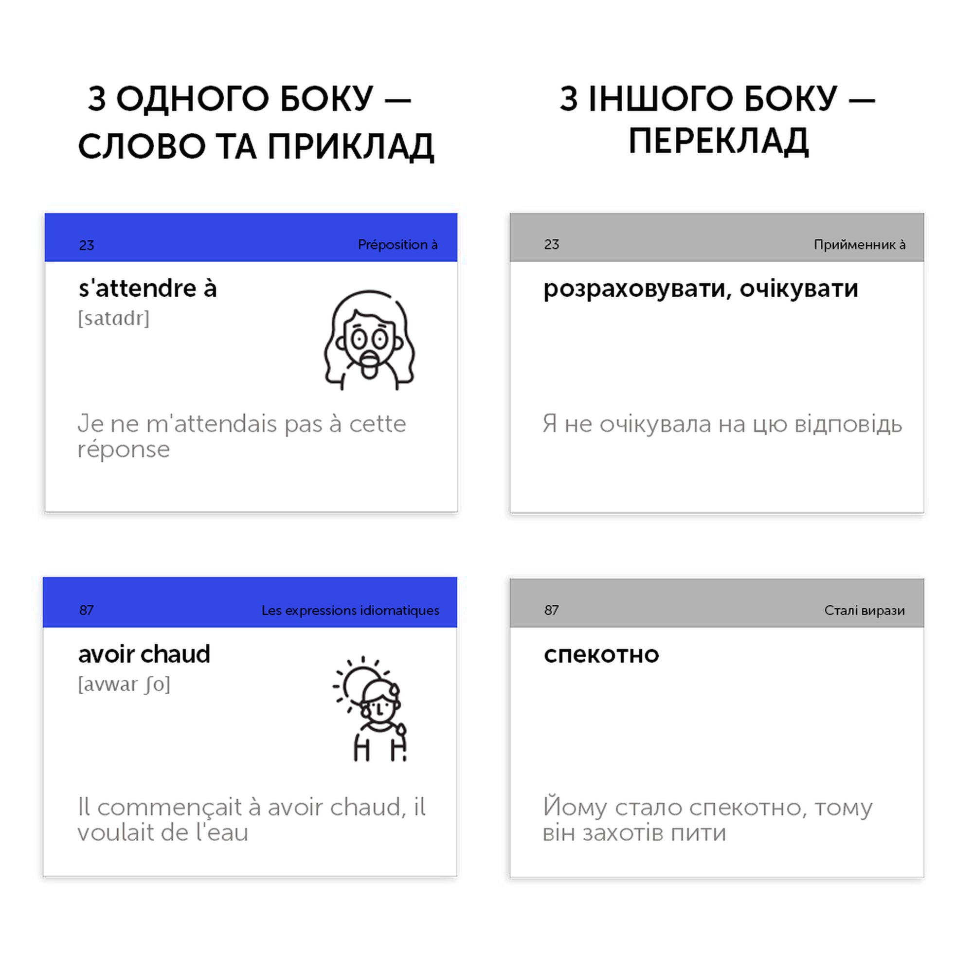 Картки з французської мови "Французькі фразові дієслова" 105 шт (ф/у), 591225960 1