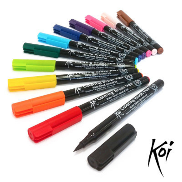Набор маркеров Koi Coloring Brush Pen, 12 цв. Sakura 2