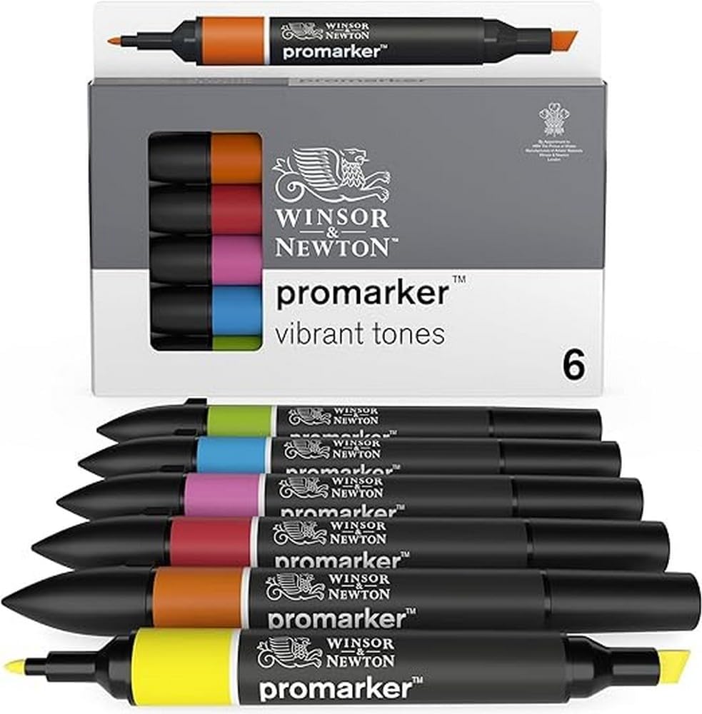Набір маркерів двосторонніх ProMarker "Яскраві тони" 6шт, 0290110 W&N 1