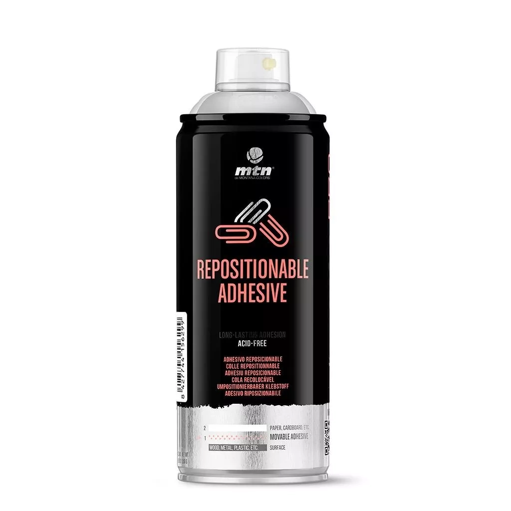 Аерозольна фарба-клей, що переміщується MTN PRO Repositionable Adhesive 400 мл, EX014PR1086