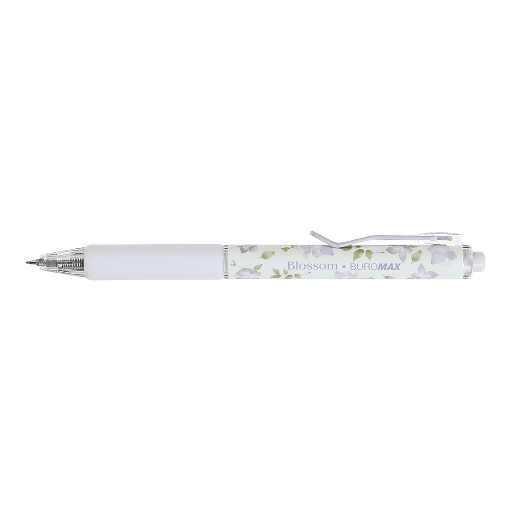 Ручка гелева, автомат Blossom, 0.5 мм, синя, ароматний грип, Ірис, BM.8368-39 1