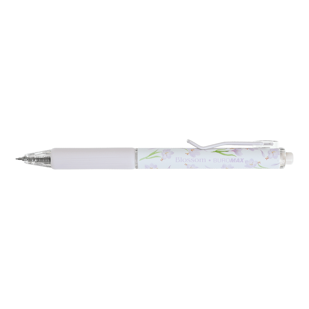 Ручка гелева, автомат Blossom, 0.5 мм, синя, ароматний грип, Шафран, BM.8368-07 1